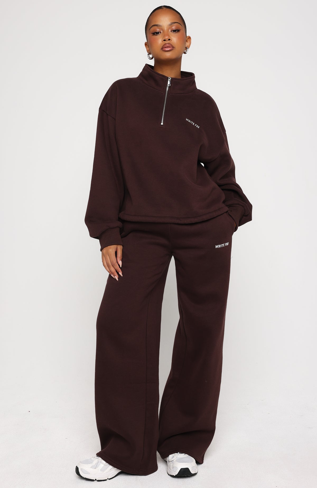 Test Drive Boxy Quarter Zip Sweater Chocolate