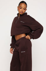 Test Drive Boxy Quarter Zip Sweater Chocolate