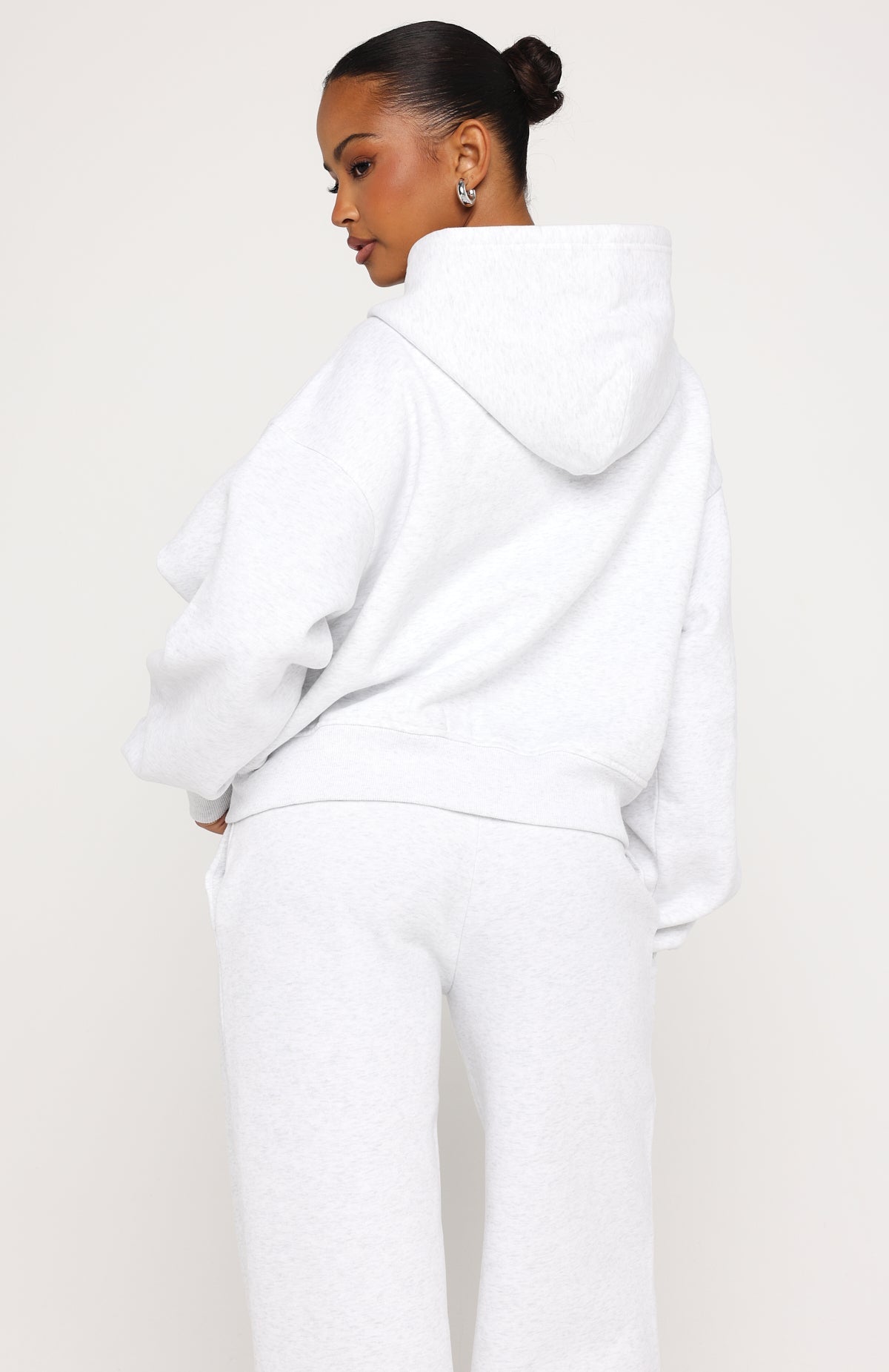 Test Drive Boxy Zip Front Hoodie Grey Marle