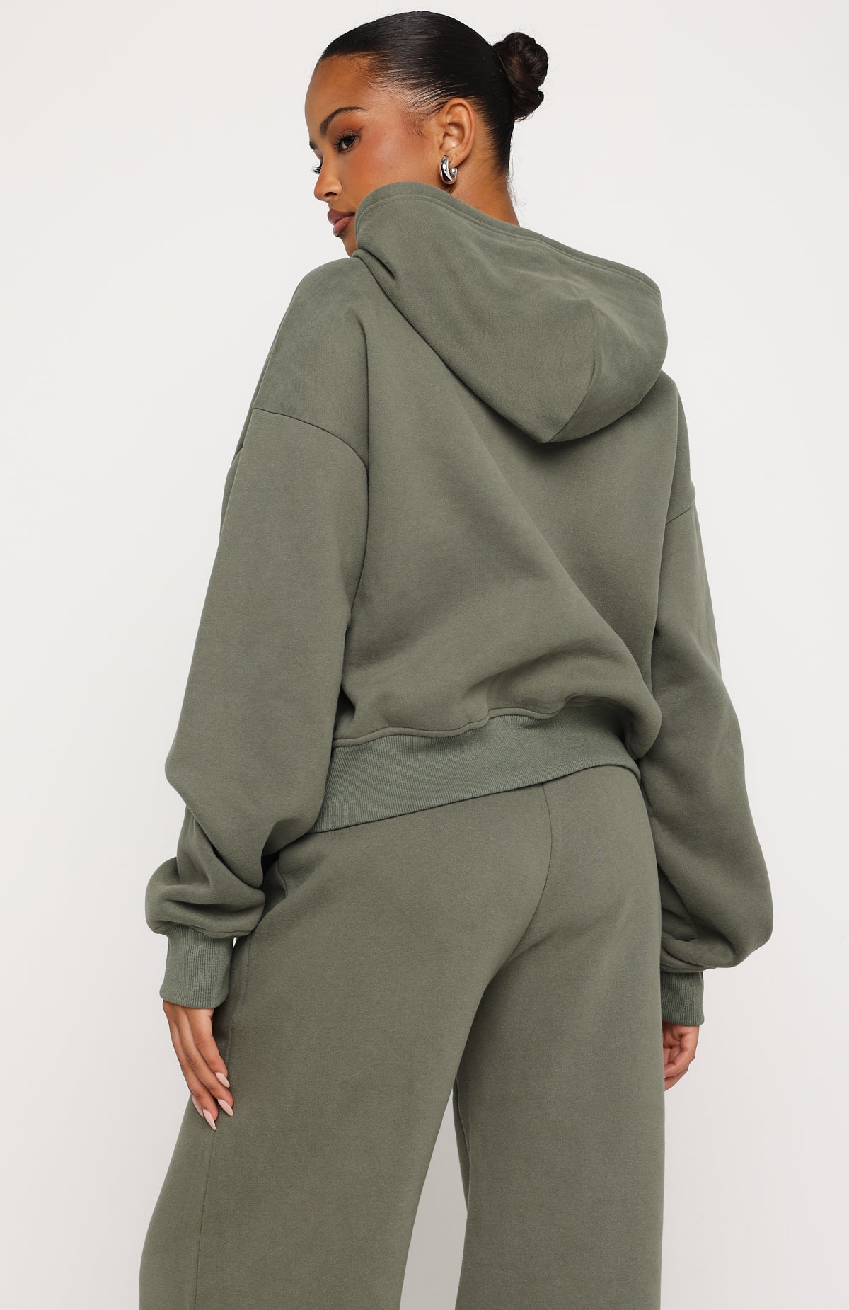 Test Drive Boxy Zip Front Hoodie Khaki