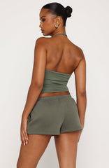 Test Drive Halter Top Khaki