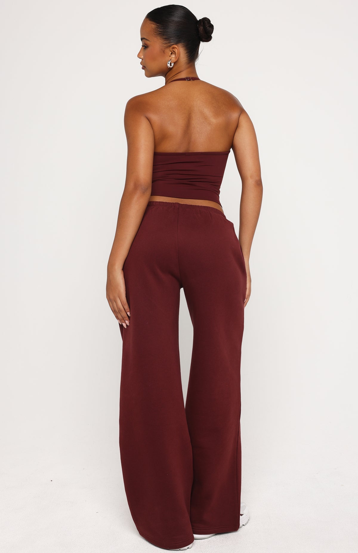 Test Drive Wide Leg Sweatpants Dark Cherry