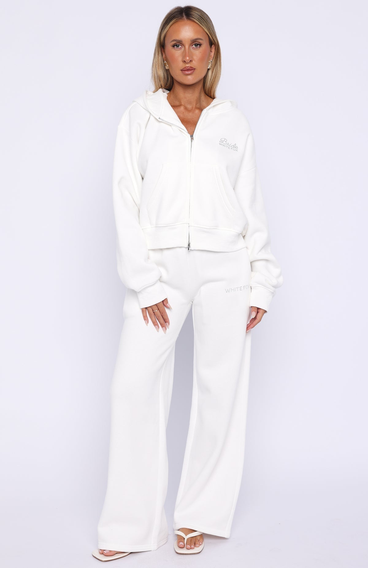 The Bride Wide Leg Sweatpants White