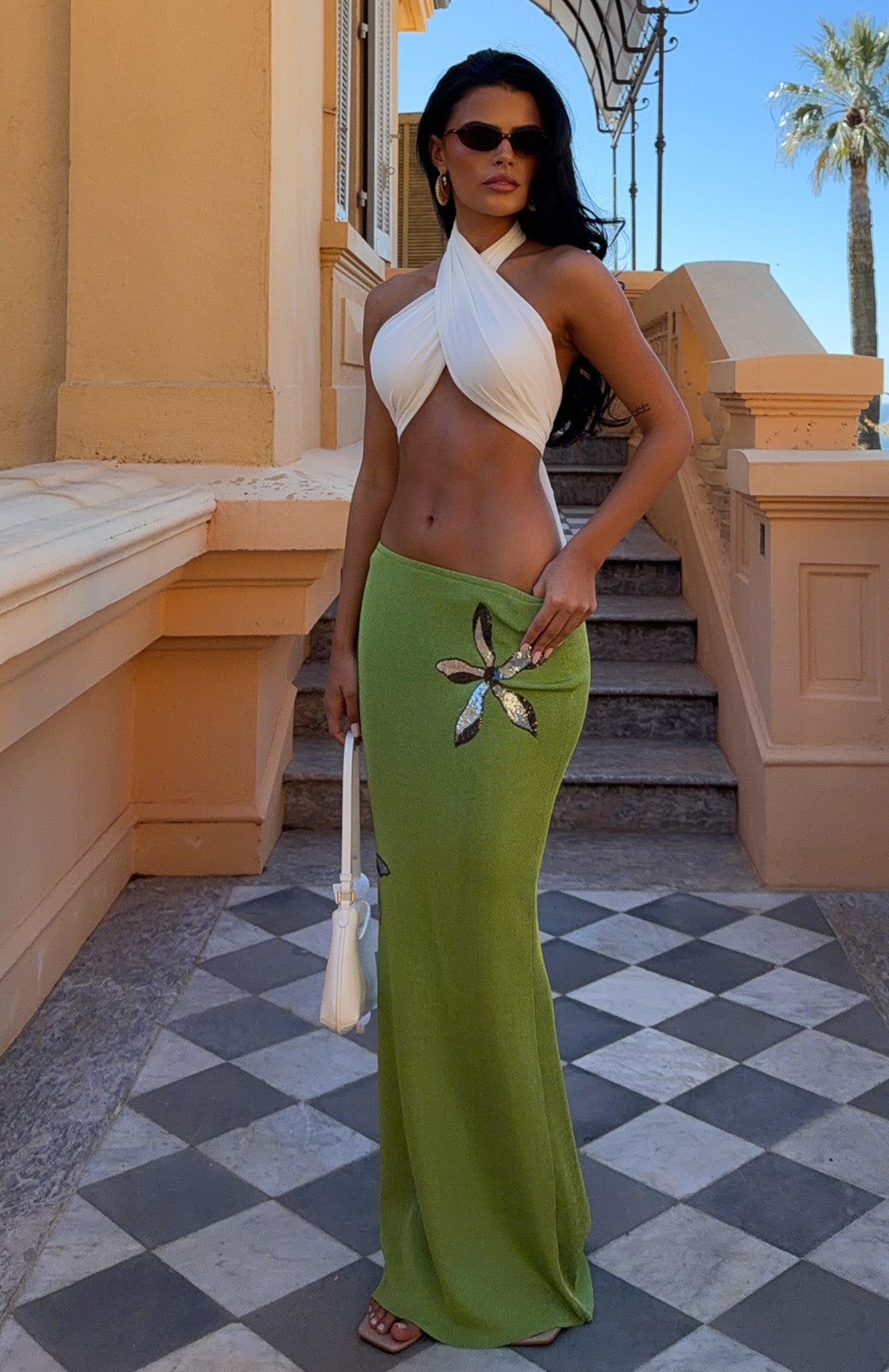 Tide And Bloom Knit Maxi Skirt Kiwi