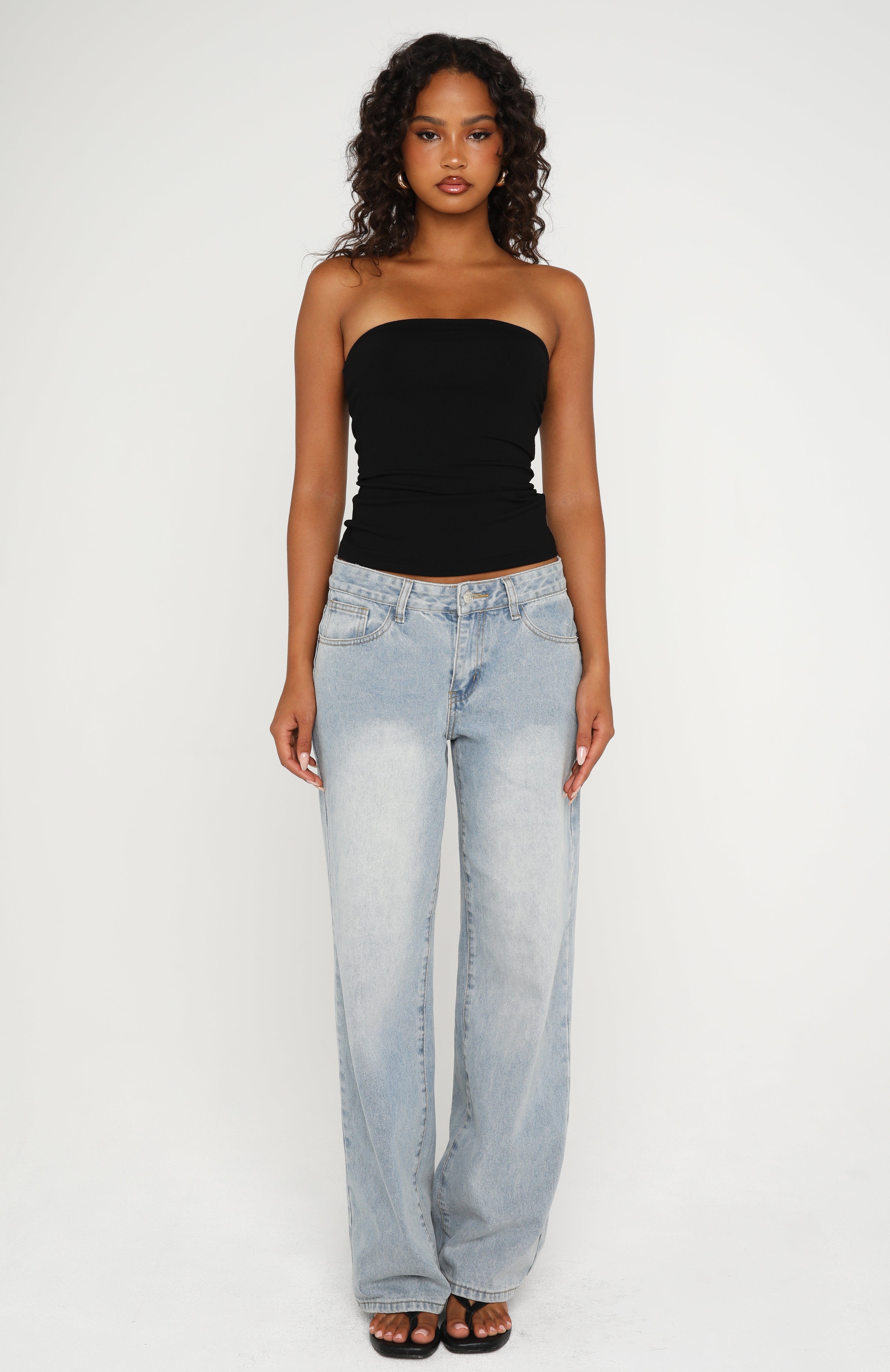 Tiny Drama Strapless Top Black