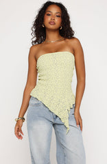 Too Glam To Give A Damn Strapless Top Pistachio
