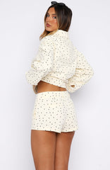 Treasure Me Bomber Jacket Cream/Black Polka Dot