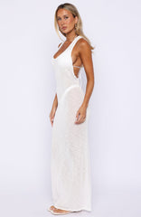 Tropic Waters Knit Maxi Dress White