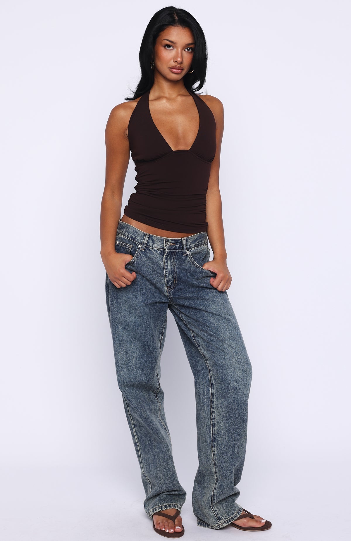 Twice As Nice Halter Top Dark Chocolate