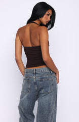 Twice As Nice Halter Top Dark Chocolate