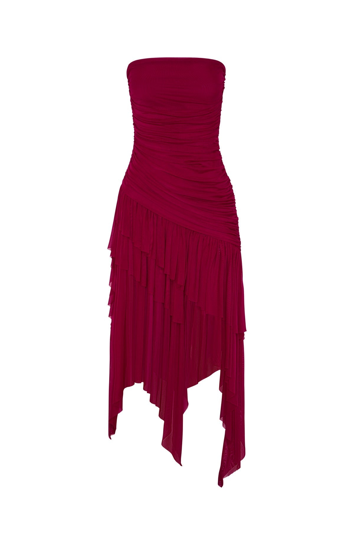 Venetian Dreams Strapless Midi Dress Dragonfruit