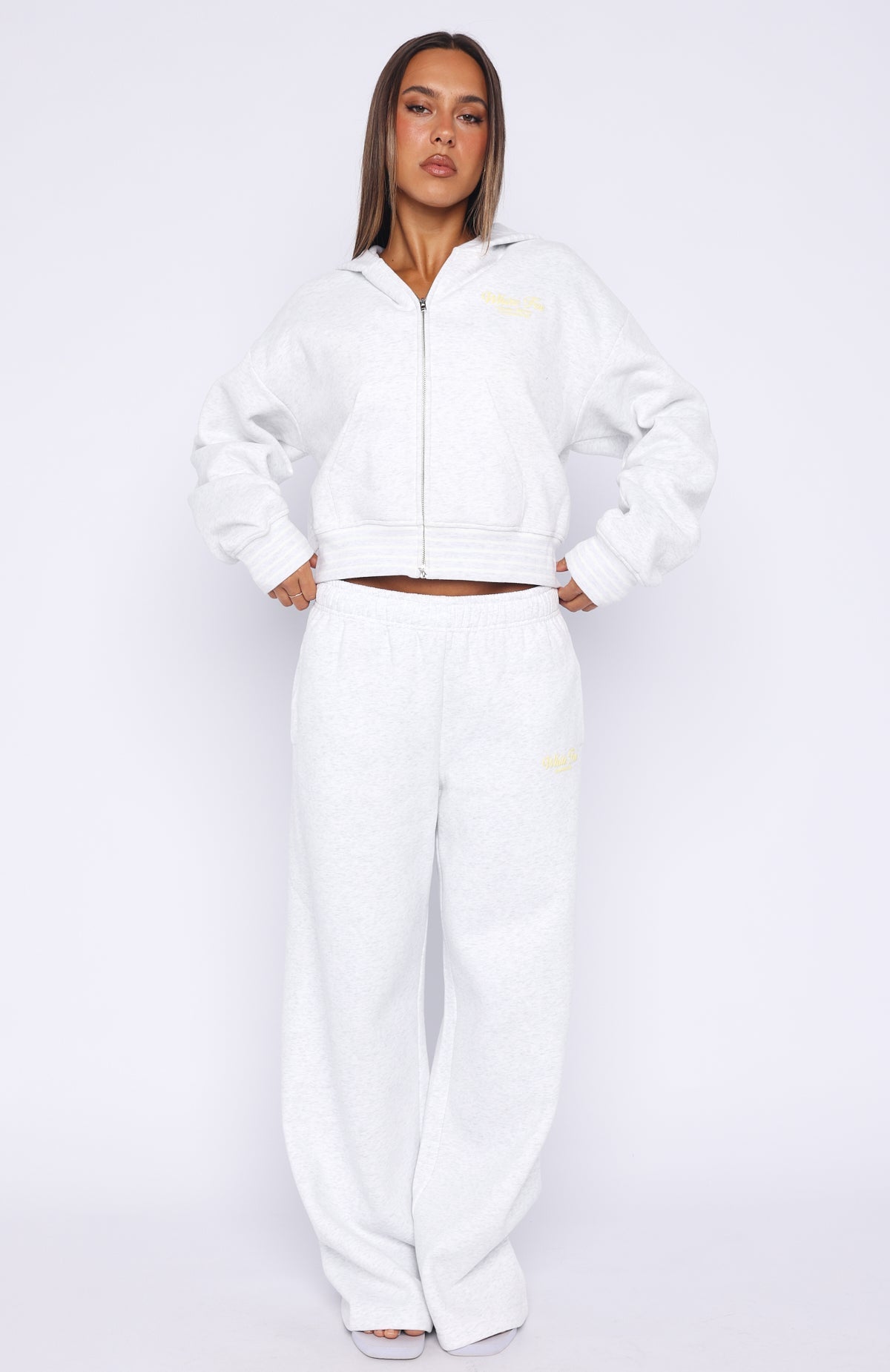 Verano Sixteen Lilia Wide Leg Sweatpants Grey Marle