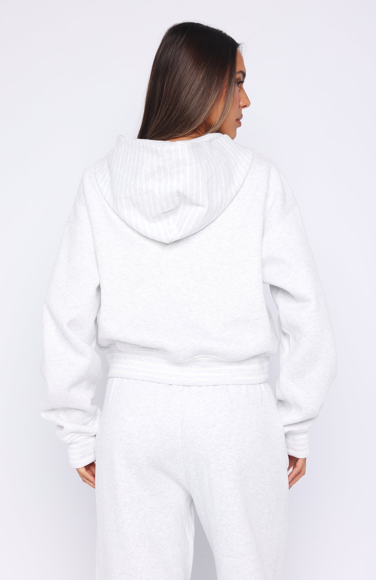 Verano Sixteen Fiorella Boxy Zip Front Hoodie Grey Marle