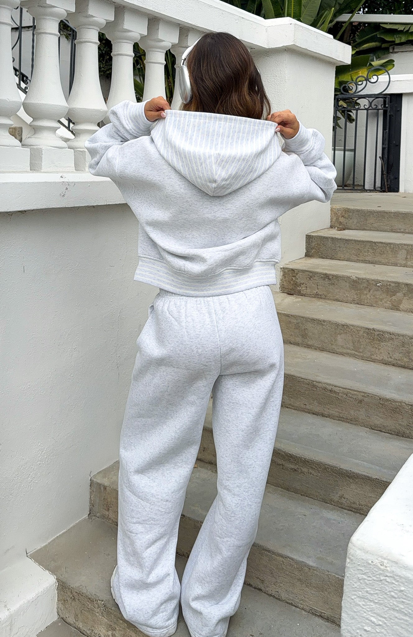Verano Sixteen Lilia Wide Leg Sweatpants Grey Marle