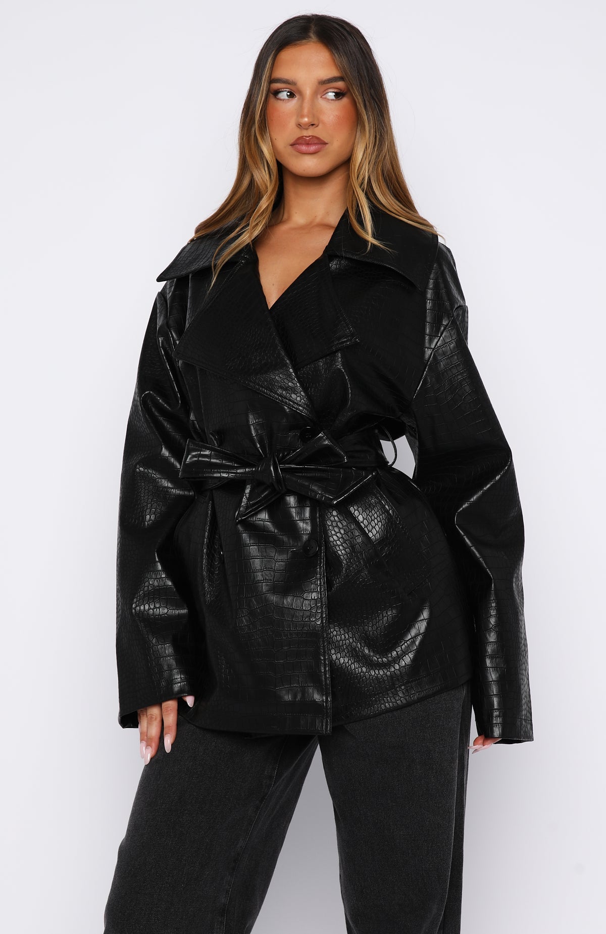 Victory Lap PU Jacket Black