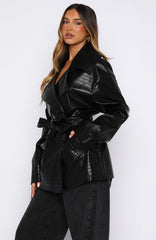Victory Lap PU Jacket Black