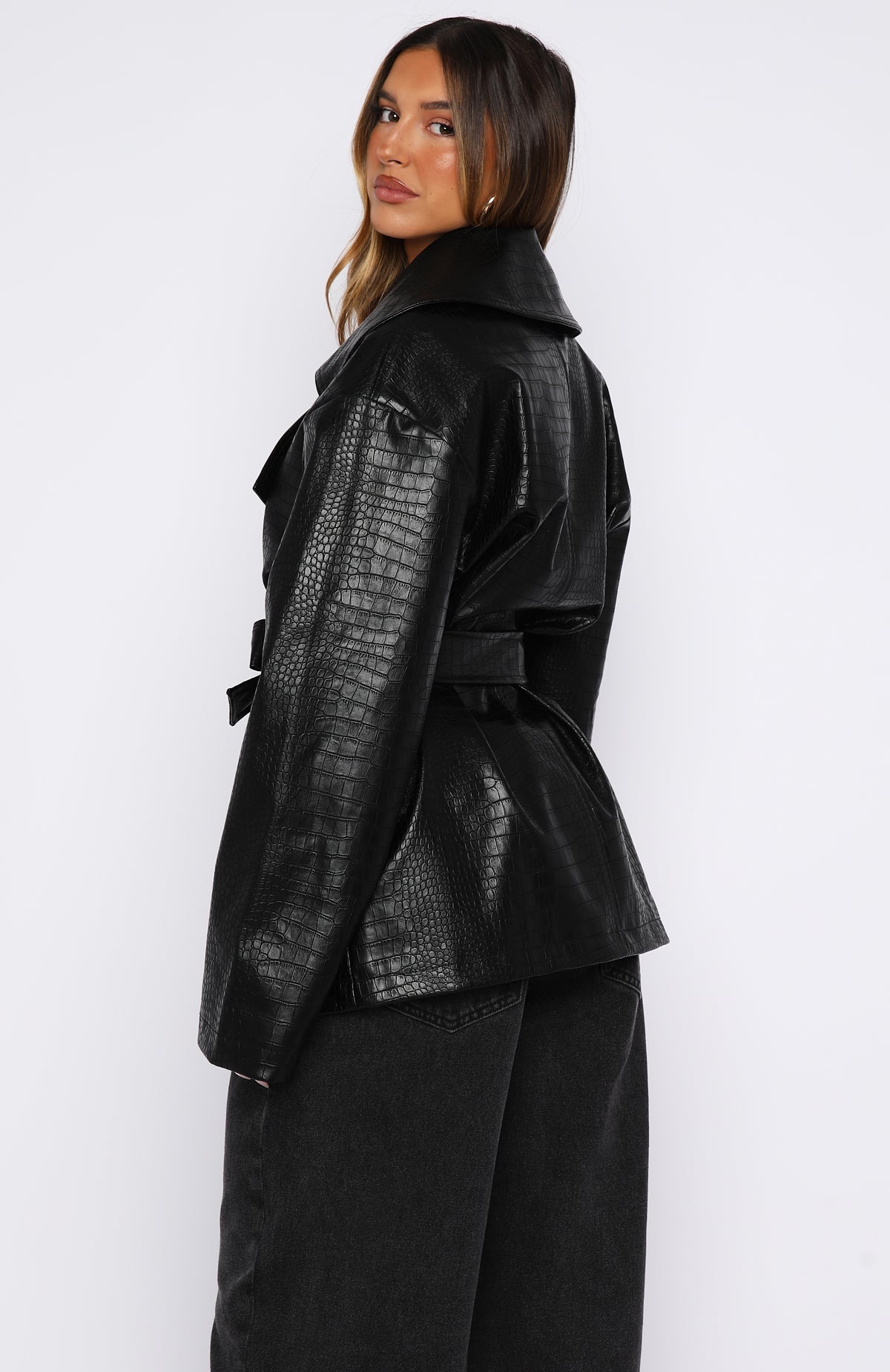 Victory Lap PU Jacket Black