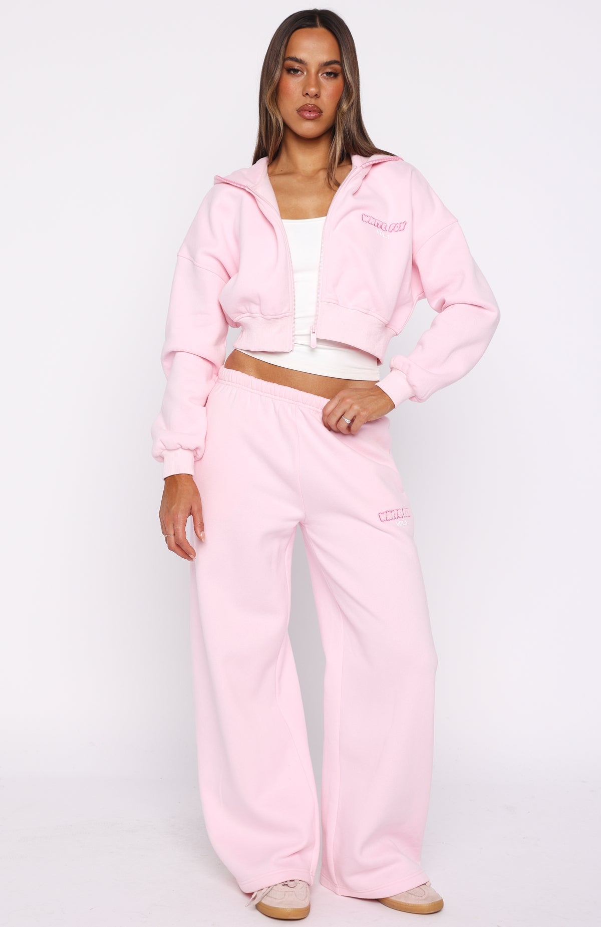 Vol. 1 Cropped Zip Front Hoodie Posy