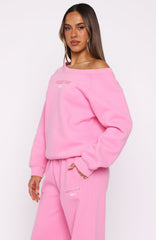Vol. 1 Off Shoulder Sweater Bubblegum