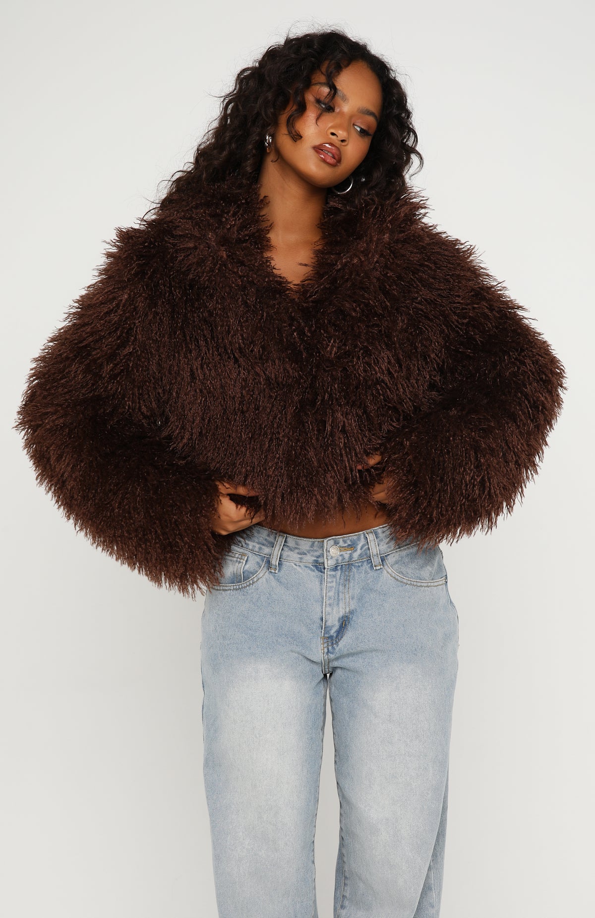 Weekend Away Faux Fur Jacket Chocolate