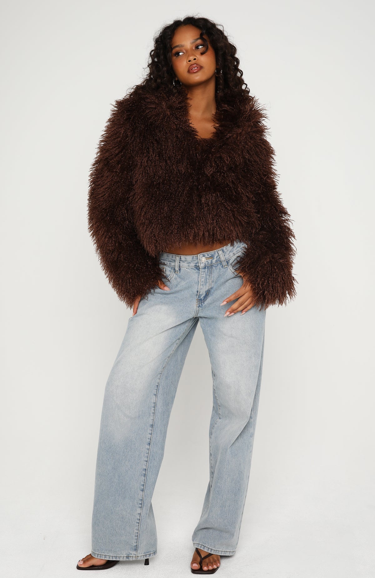 Weekend Away Faux Fur Jacket Chocolate