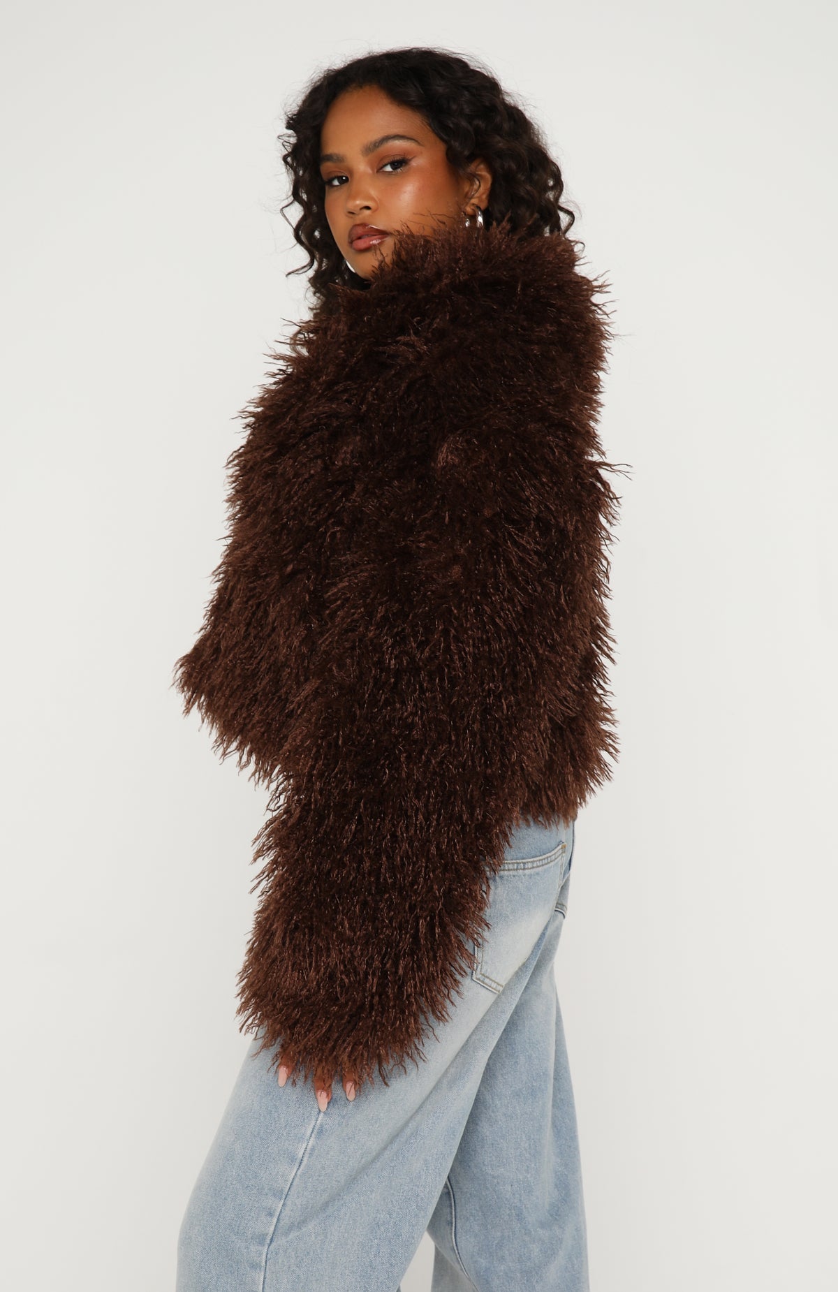 Weekend Away Faux Fur Jacket Chocolate