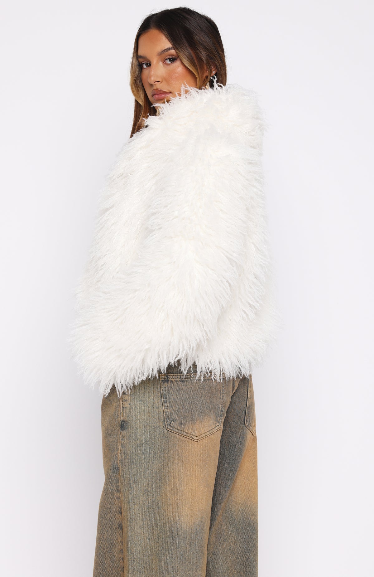 Weekend Away Faux Fur Jacket Cream