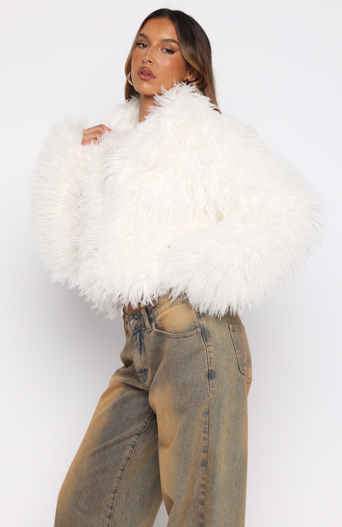 Weekend Away Faux Fur Jacket Cream