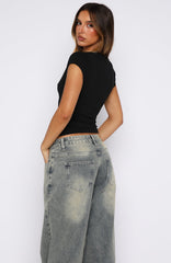 Whole Lot Of Lucky Lace Trim Top Black