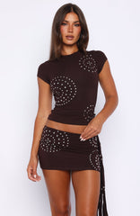 It Will Work Out Studded Top Dark Chocolate