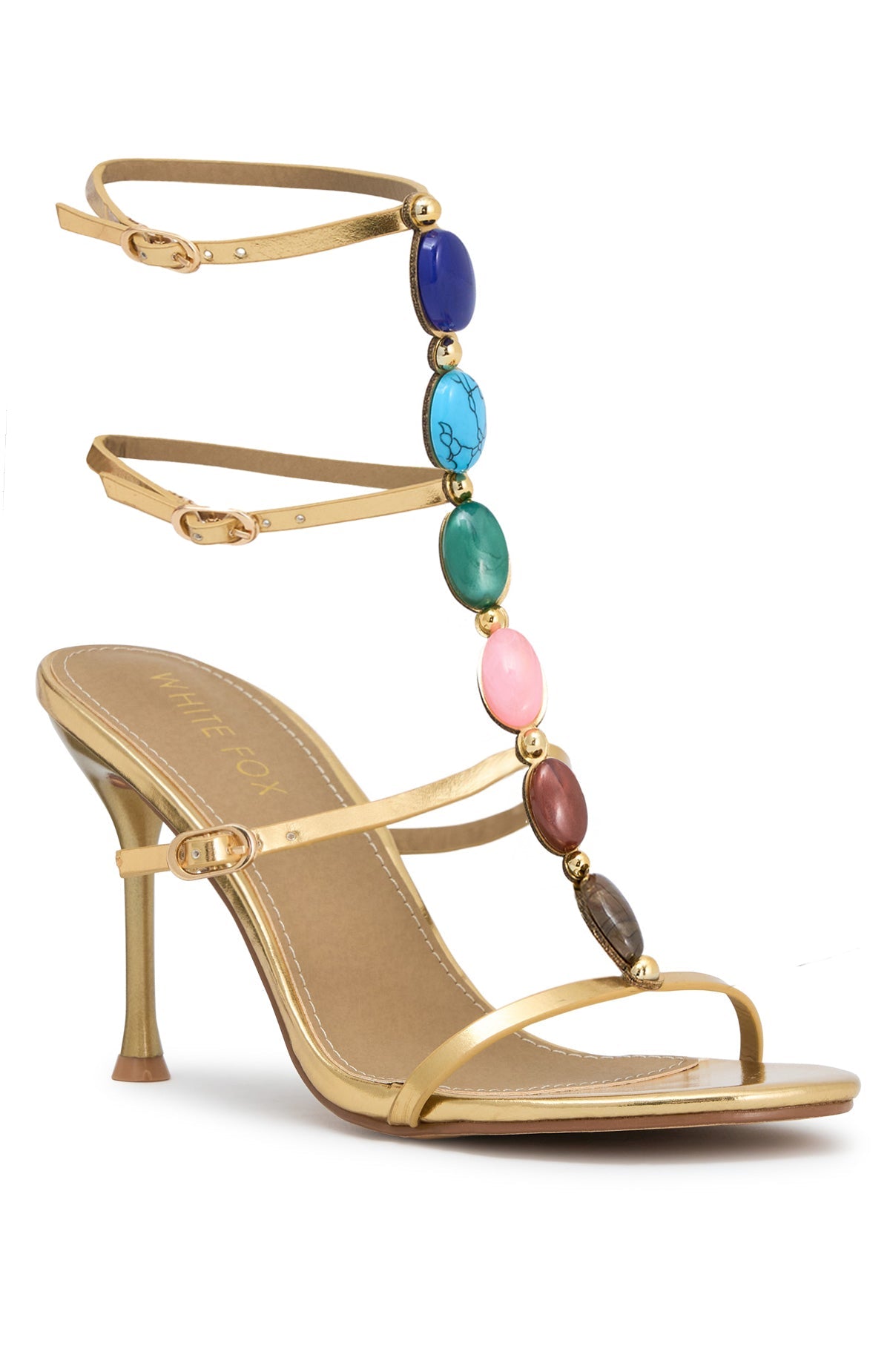 Yana Beaded Heels Gold
