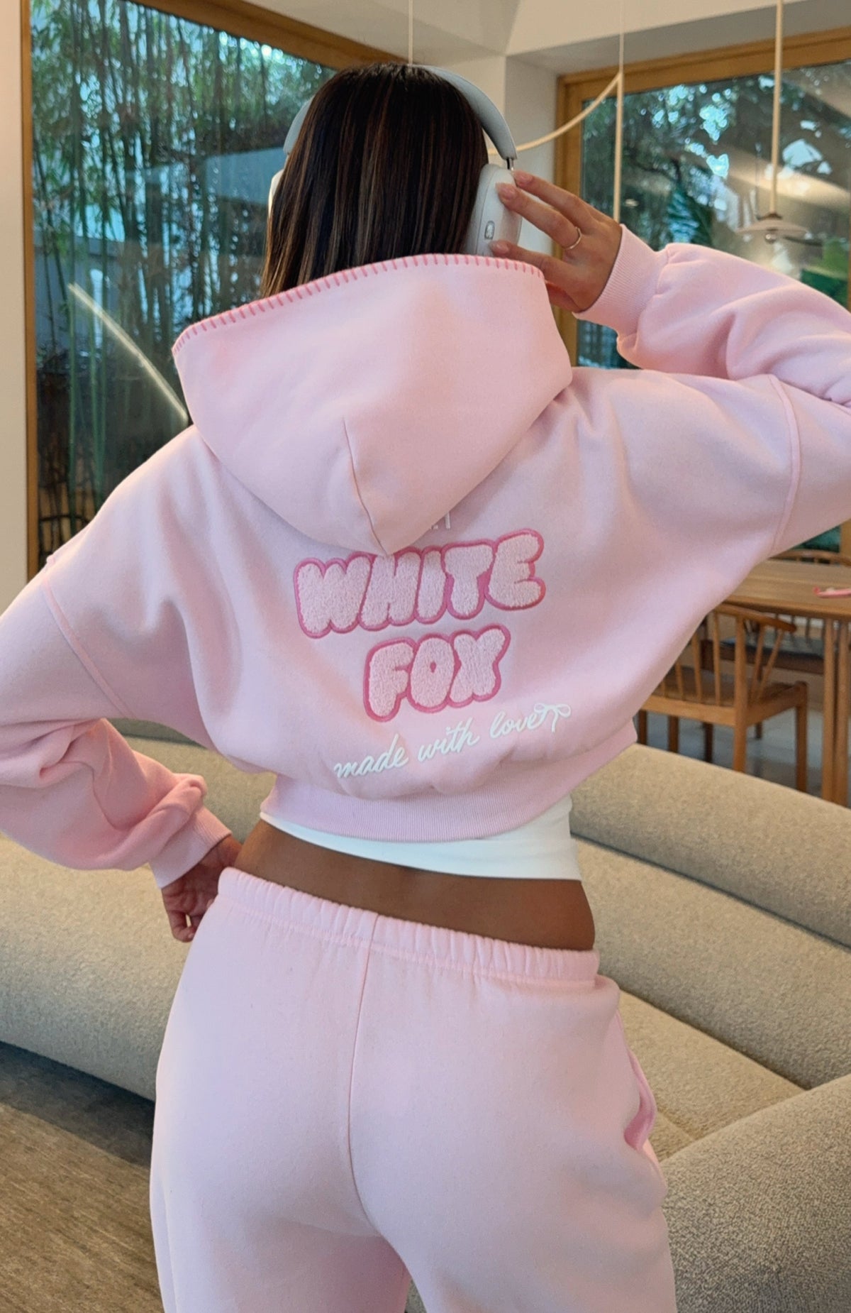 Vol. 1 Cropped Zip Front Hoodie Posy