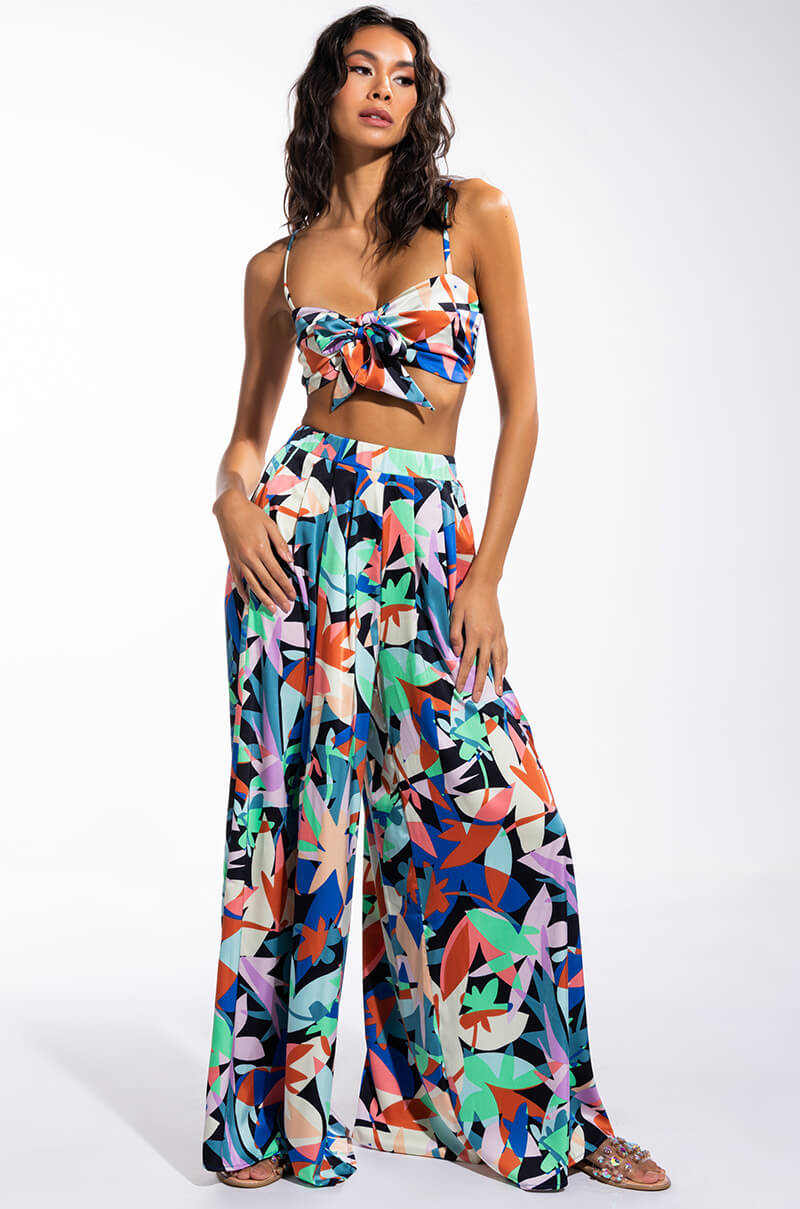 WHOLE LOTTA LOVIN HIGH WAIST SATIN WIDE LEG PANT
