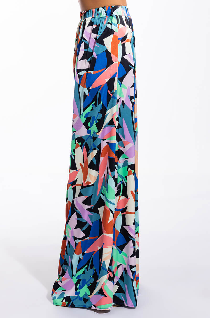 WHOLE LOTTA LOVIN HIGH WAIST SATIN WIDE LEG PANT