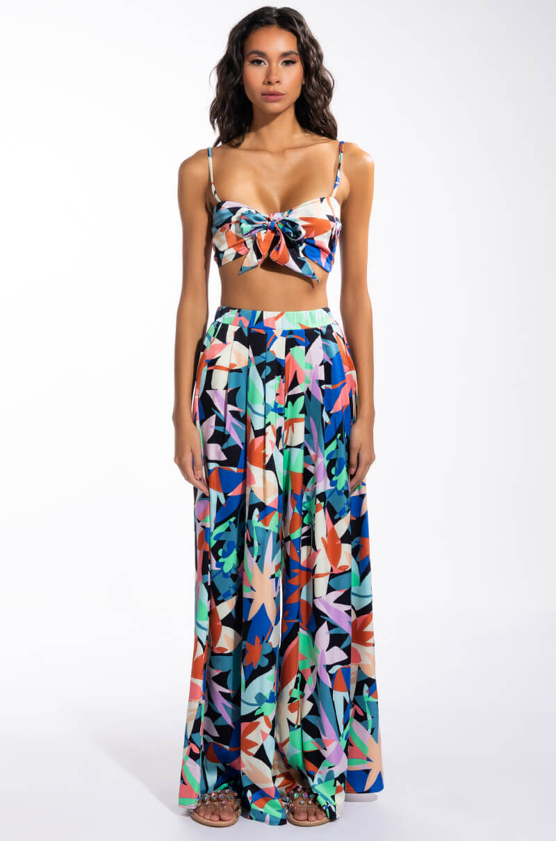 WHOLE LOTTA LOVIN HIGH WAIST SATIN WIDE LEG PANT