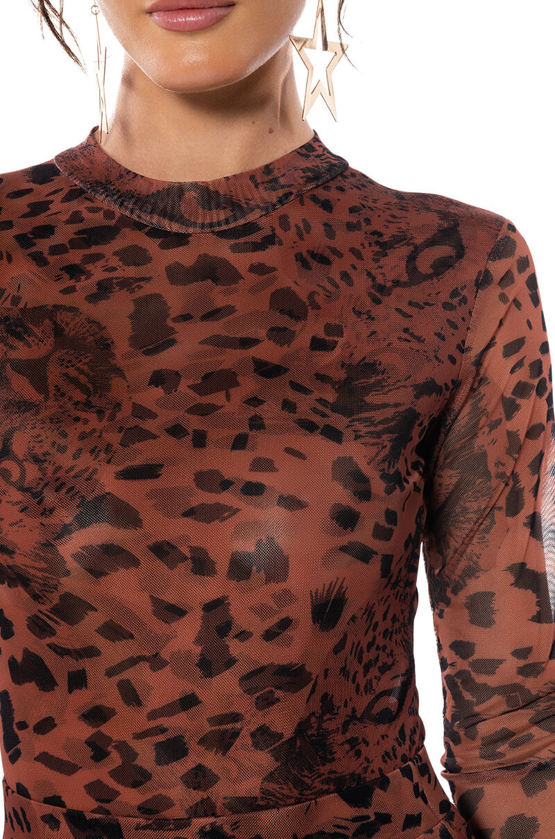 WILD CHEETAH PRINT LONGSLEEVE BODYSUIT