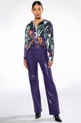 WILDER PRINTED BUTTON DOWN BLOUSE