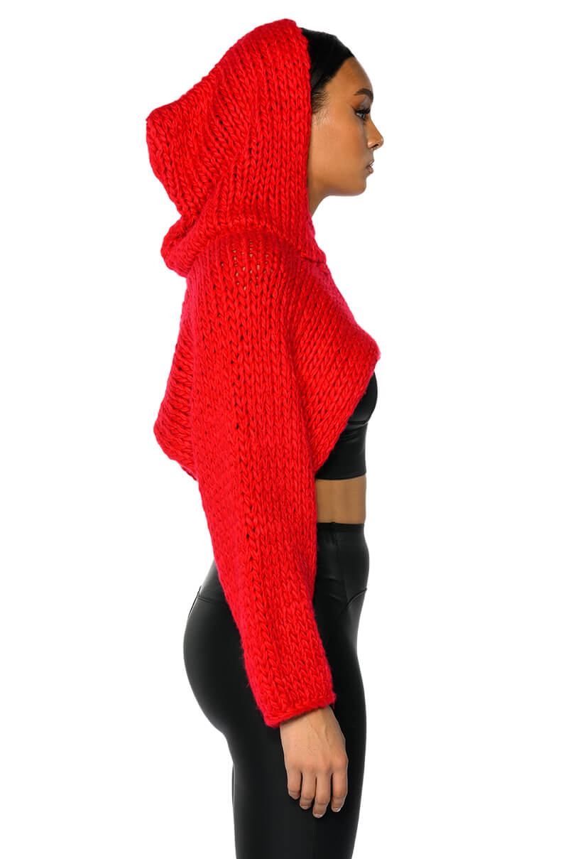 WILLA CROPPED HOODED SWEATER