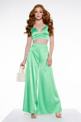 WISHFUL THINKING SATIN WIDE LEG PANT