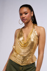 WONT STOP MOVIN CHAINMAIL HALTER TOP