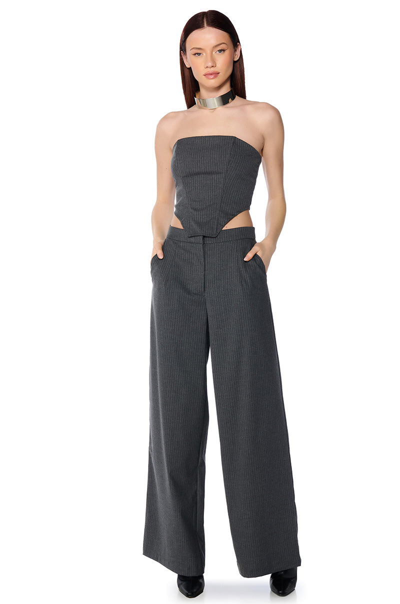 WORK HARD PLAY HARD WIDE LEG TROUSER