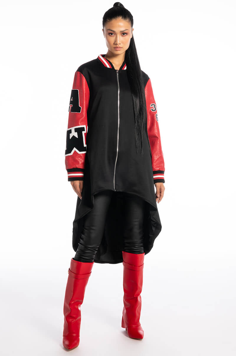DUA HI LOW SCUBA VARSITY BOMBER TRENCH
