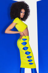 WORST BEHAVIOR CUTOUT MIDI SKIRT