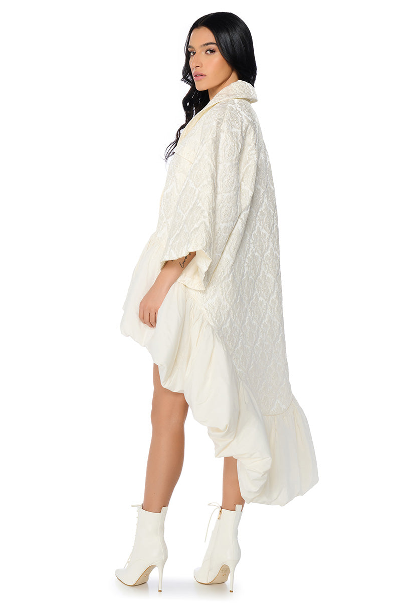 WRESTLER HI-LO BROCADE TRENCH