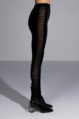 WRITTEN IN THE STARS VELVET WITH MESH DETAIL LEGGINGS
