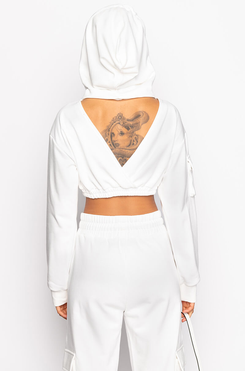YAYA CROPPED CARGO HOODIE