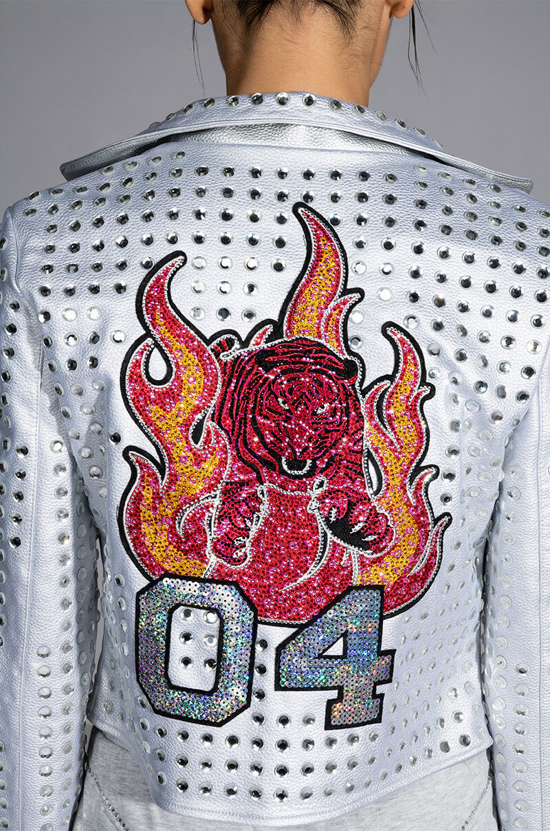 YEAR OF THE TIGER SILVER MOTO