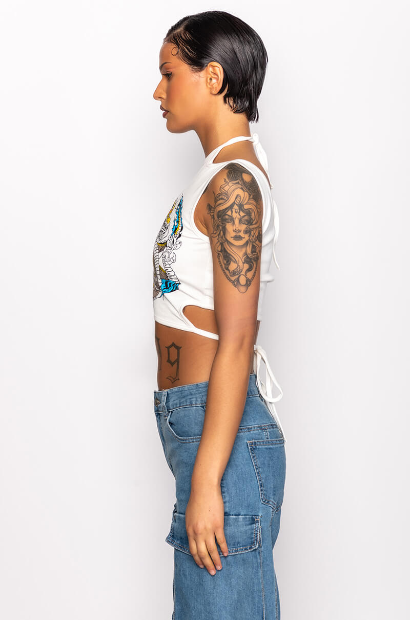KIKI CROPPED GRAPHIC TANK
