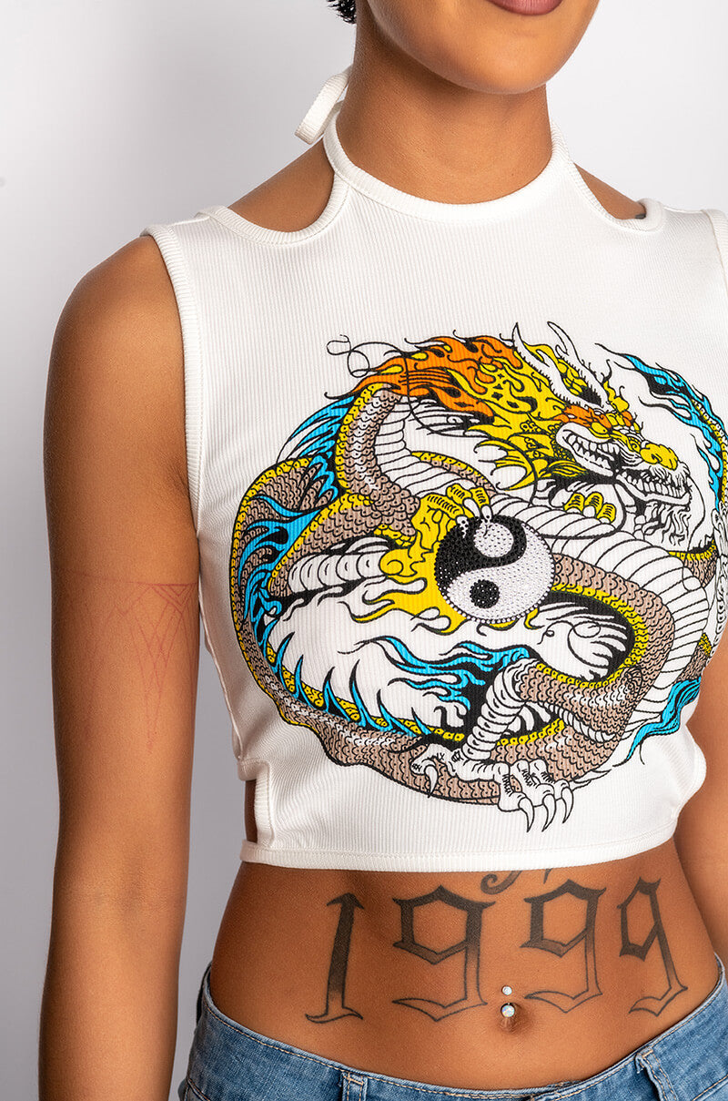 KIKI CROPPED GRAPHIC TANK