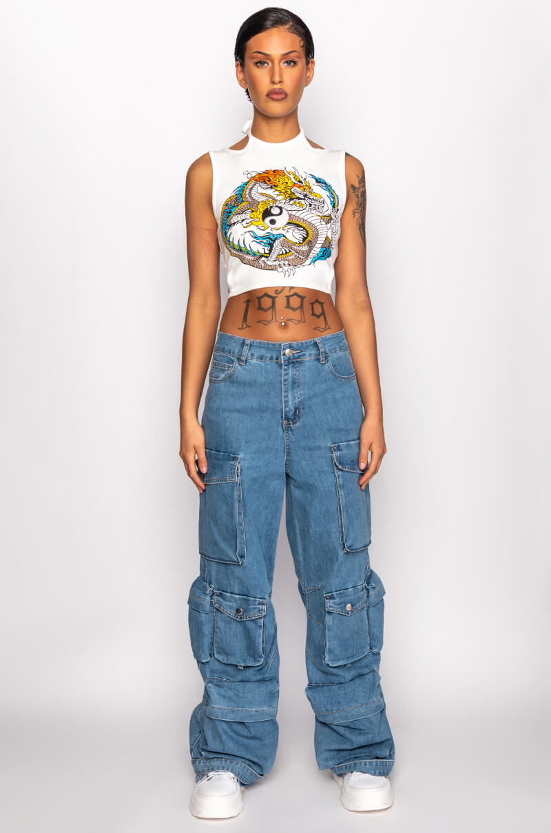KIKI CROPPED GRAPHIC TANK